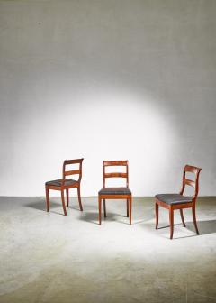 Set of 3 Karl Johan style sidechairs with horsehair seat Sweden 19th century - 966284