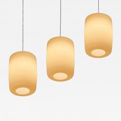 Set of 3 Large Mid Century Pendant Lamps in Opaline Glass 1960 - 4610026