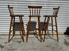 Set of 3 Maple Spindle Back Barstools - 4397975