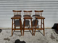 Set of 3 Maple Spindle Back Barstools - 4397978