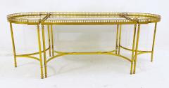Set of 3 Modular Brass and Glass Side Tables - 2499626