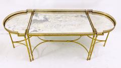 Set of 3 Modular Brass and Glass Side Tables - 2499628