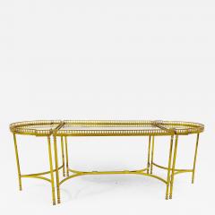 Set of 3 Modular Brass and Glass Side Tables - 2502512