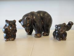 Set of 3 Royal Copenhagen Danish Mid Century Black Porcelain Bears - 4195846