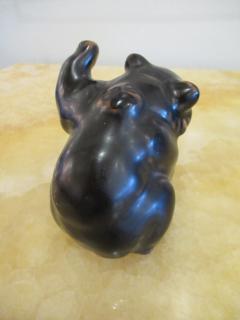 Set of 3 Royal Copenhagen Danish Mid Century Black Porcelain Bears - 4195851