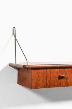 Set of 3 Scandinavian Modern Wall Mounted Shelves in Brass and Teak 1950s - 4699294