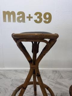 Set of 3 Vintage Italian Bamboo Bar Stool 1960 - 3291190