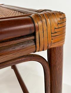 Set of 3 Vintage Rattan Grass Cloth Nesting Tables McGuire Manner - 4322319