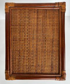 Set of 3 Vintage Rattan Grass Cloth Nesting Tables McGuire Manner - 4322323
