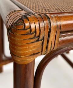 Set of 3 Vintage Rattan Grass Cloth Nesting Tables McGuire Manner - 4322328