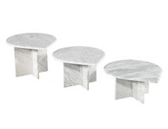 Set of 3 Vintage Travertine Tear Drop Cocktail Tables - 3326088