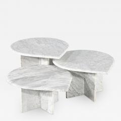Set of 3 Vintage Travertine Tear Drop Cocktail Tables - 3330742