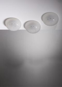 Set of 3 frosted glass flush mount ceiling lamps - 3103015