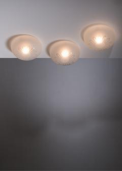 Set of 3 frosted glass flush mount ceiling lamps - 3103016