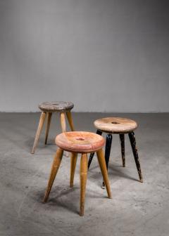 Set of 3 tripod stools - 4825109