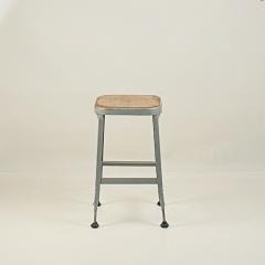 Set of 4 Adjustable Patinated Steel Counter Stools by Lyon Manufacturing - 3790782