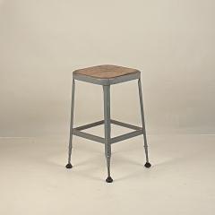 Set of 4 Adjustable Patinated Steel Counter Stools by Lyon Manufacturing - 3790783