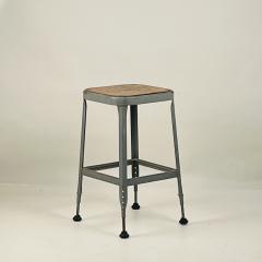 Set of 4 Adjustable Patinated Steel Counter Stools by Lyon Manufacturing - 3790784