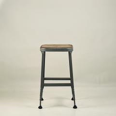 Set of 4 Adjustable Patinated Steel Counter Stools by Lyon Manufacturing - 3790785