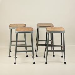 Set of 4 Adjustable Patinated Steel Counter Stools by Lyon Manufacturing - 3790788