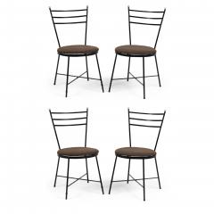 Set of 4 American Mid Century Atomic Age Style Cast Iron Chairs - 4717902