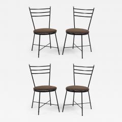 Set of 4 American Mid Century Atomic Age Style Cast Iron Chairs - 4717909