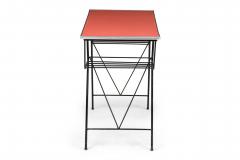 Set of 4 American Mid Century Modern c 1950s Cast Iron and Pink Desk - 4172553
