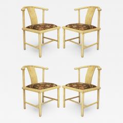 Set of 4 American Mid Century Parchment Side Chairs - 4646602