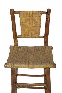 Set of 4 American Rustic Old Hickory and Willow Bar Stools - 4170488