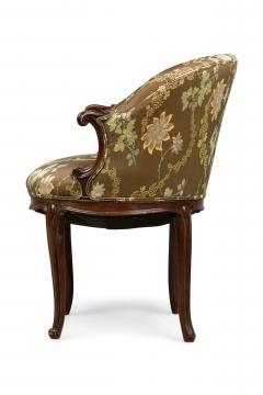 Set of 4 American Victorian Tufted Green Floral Pattern ArmChairs - 4169604