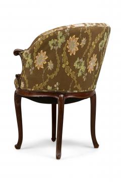 Set of 4 American Victorian Tufted Green Floral Pattern ArmChairs - 4169605