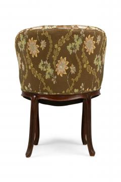Set of 4 American Victorian Tufted Green Floral Pattern ArmChairs - 4169606