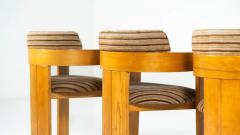 Set of 4 Armchairs Wood and Fabric Italy 1970s - 4534225