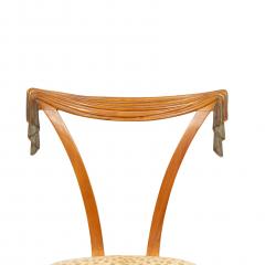 Set of 4 Art Modern Carved Fruitwood Side Chairs - 1378458