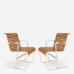 Set of 4 Art Moderne Aluminum Arm Chairs - 1382919