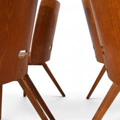 Set of 4 Bauhaus inspired dining chairs stackable 1950 - 4819753