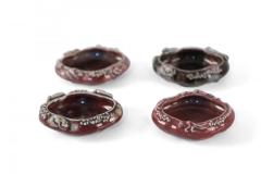 Set of 4 Chinese Red Porcelain Catchalls - 4667893