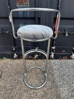 Set of 4 Chrome Luis Sognot Style Cantilever Barstools - 4519238