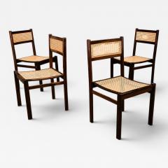 Set of 4 Dining Chairs in Rosewood Cane Unknown 1960s Lot 708 - 4627466