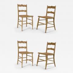 Set of 4 English Country Style Painted Beige Ladder Back Childrens Chairs - 4193679