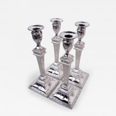 Set of 4 English Georgian Neoclassical Pillar Candlesticks 1779 - 4546178