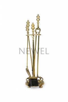 Set of 4 English Georgian Style Brass Fire Tools - 4668961