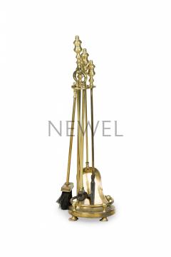 Set of 4 English Georgian Style Brass Fire Tools - 4668962