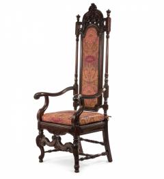 Set of 4 English James II Walnut Arm Chair - 1402346