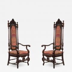 Set of 4 English James II Walnut Arm Chair - 1407802