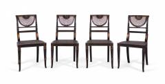 Set of 4 English Regency Style Black and Gold Painted Cane Seat Side Chairs - 2798290