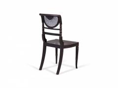 Set of 4 English Regency Style Black and Gold Painted Cane Seat Side Chairs - 2798291