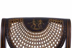 Set of 4 English Regency Style Black and Gold Painted Cane Seat Side Chairs - 2798292
