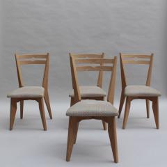 Set of 4 Fine French 1950s Oak Dining Chairs by Guillerme et Chambron - 3805544