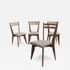 Set of 4 Fine French 1950s Oak Dining Chairs by Guillerme et Chambron - 3806298